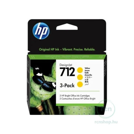 HP DesignJet 712 tintapatron 3 pack nyomtatófejhez sárga 29 ml (3ED79A)