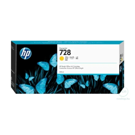 HP DesignJet 728 tintapatron nyomtatófejhez sárga 300 ml (F9K15A)